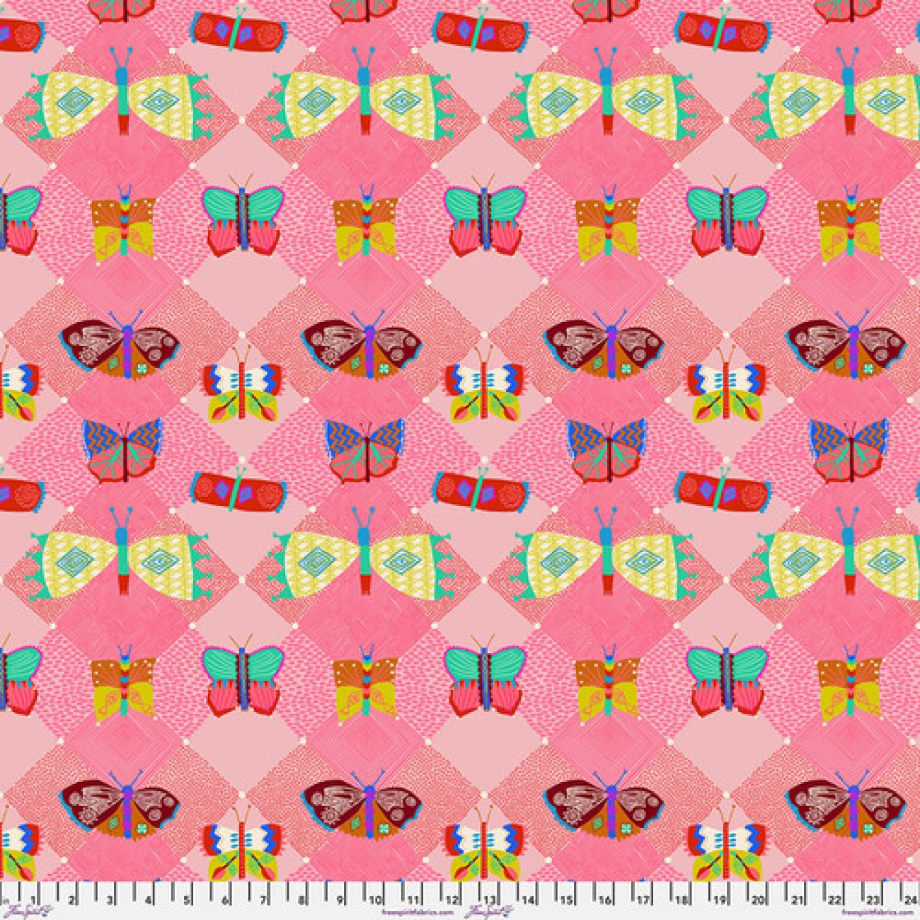 Baumwolle Patchwork - Carolyn Gavin Stoffe - Harmony - Harlequin Bubblegum